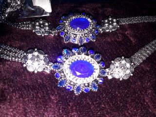 brazalete vintage estilo barroco azul 