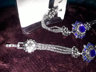 brazalete vintage estilo barroco azul 