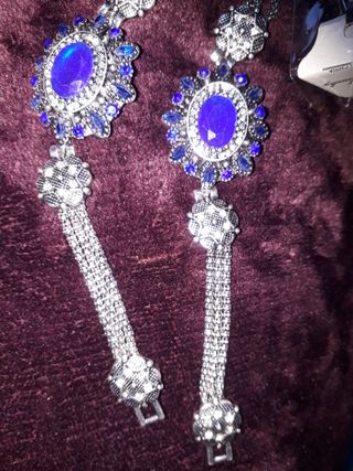 brazalete vintage estilo barroco azul 