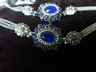 brazalete vintage estilo barroco azul 