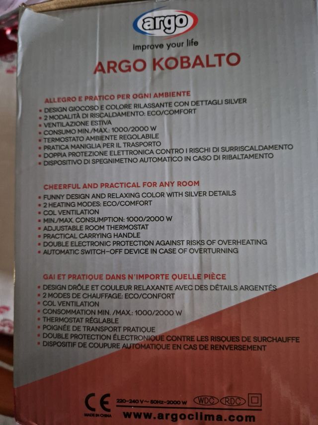 Termoventilatore argo kobalto