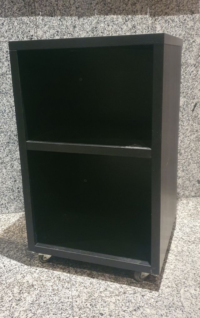 Estanteria mostrador Negro con ruedas