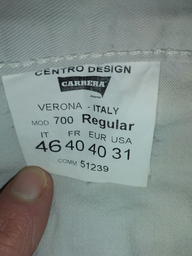 Pantaloni Carrera cotone - panna - regular - tg 46