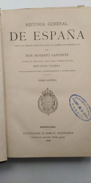 Historia de España tomo 9 Modesto LaFuente