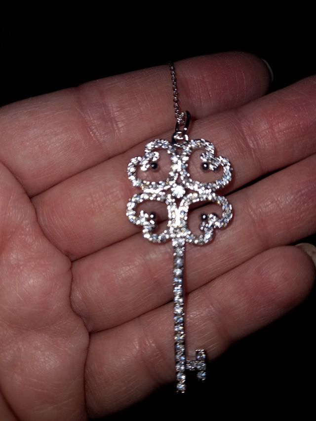 Ciondolo e catenella acciaio e zirconi 