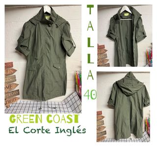 GABARDINA  con capucha VERDE GREEN COAST T.40