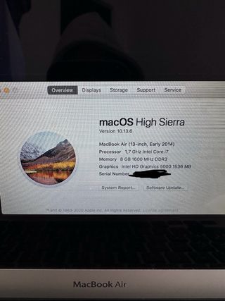 Macbook Air 13” i7 / Inicio 2014 / 8gb-256ssd