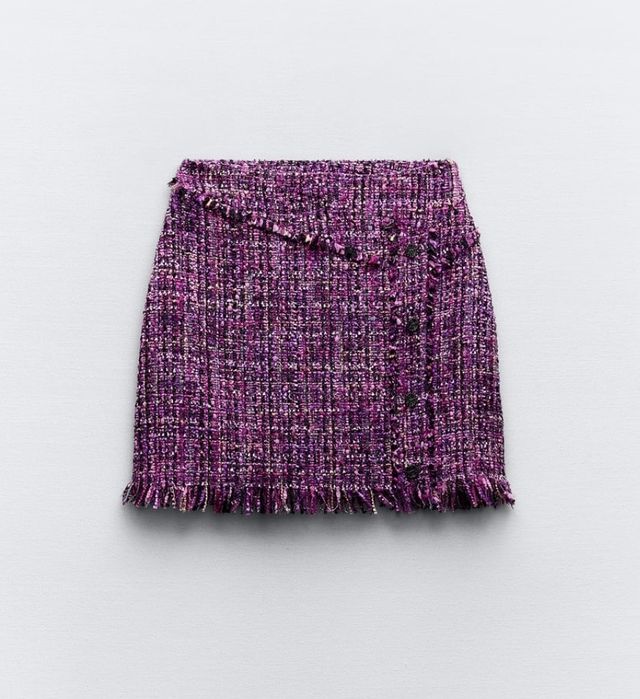 Mini falda estructura multicolor Zara