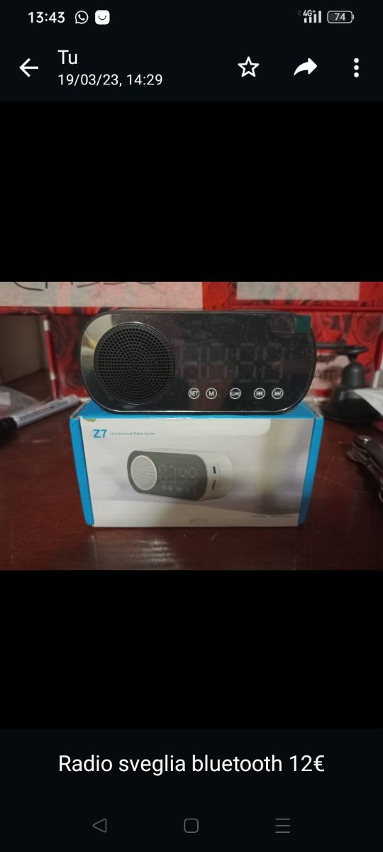 Cassa bluetooth e orologio digitale