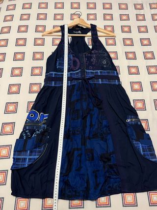 Vestido azul tirantes-DESIGUAL-Talla S
