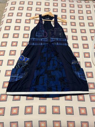 Vestido azul tirantes-DESIGUAL-Talla S