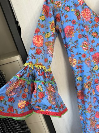 traje flamenca gitana azul flores