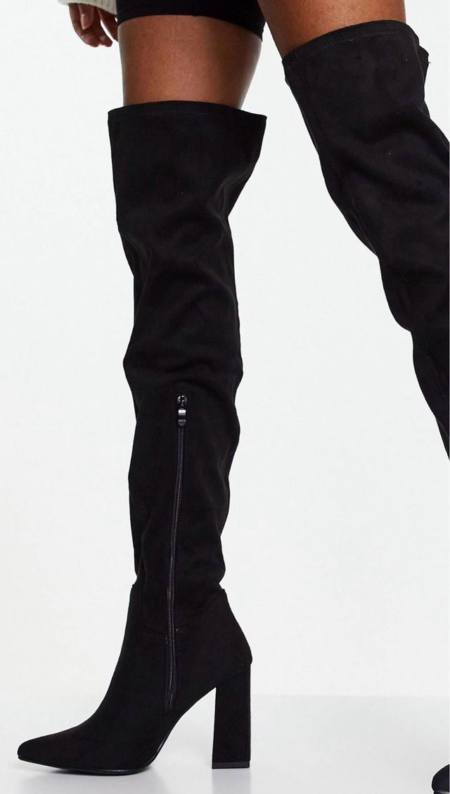 stivali cuissard con tacco neri