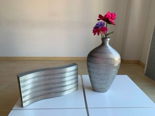 conjunto decorativo plateado