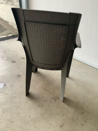 6 sedie da giardino grigio chiaro