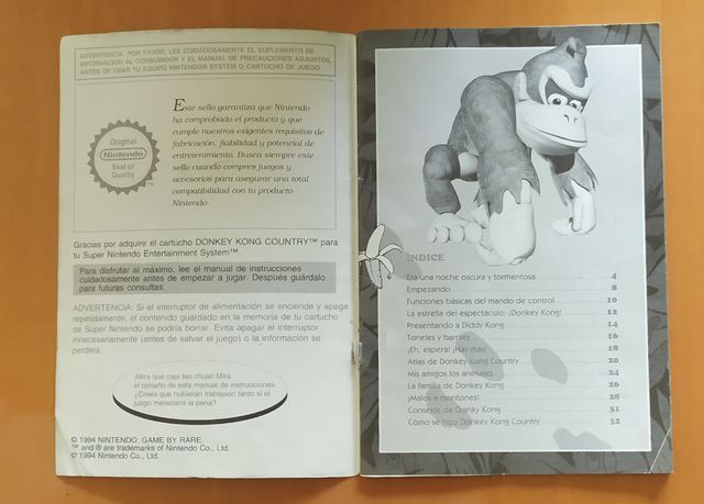 Manual Donkey kong Country