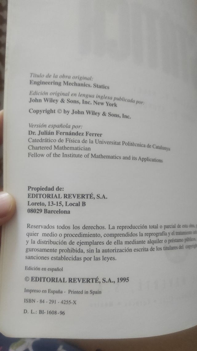 Libro Ingeniería Mecánica, Estática