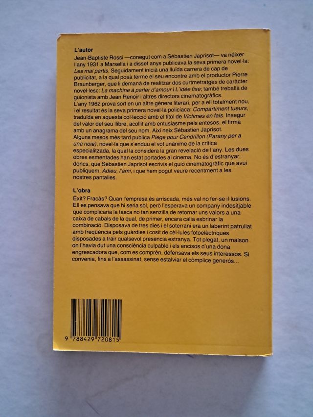 Adéu , amic  de Sebastien Japrisot