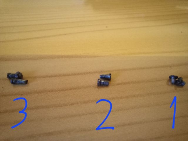 Tornillos y tuerca repuesto gafas