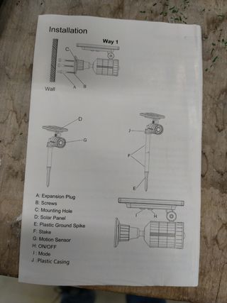 Lampada energia solare.