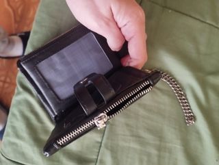 Cartera Monedero negro Rock Punk Metal cuero