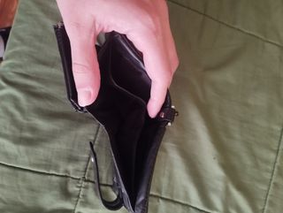 Cartera Monedero negro Rock Punk Metal cuero