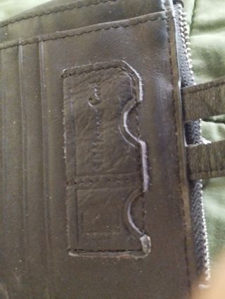 Cartera Monedero negro Rock Punk Metal cuero