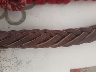 Bolsón/Zurrón artesano ibicenco de cuero con lana.