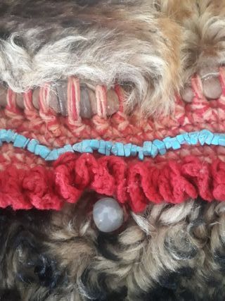 Bolsón/Zurrón artesano ibicenco de cuero con lana.