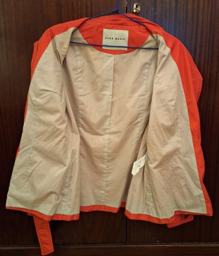 Parka roja anaranjada ZARA BASIC Talla L