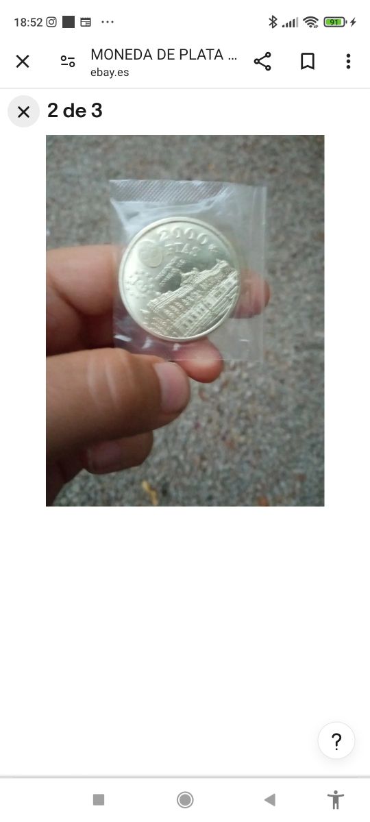 Moneda 2000 pesetas plata ,no hago envíos