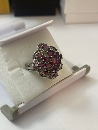 ANILLO PLATA RIDIADA -CON ROODOLITA NATURAL