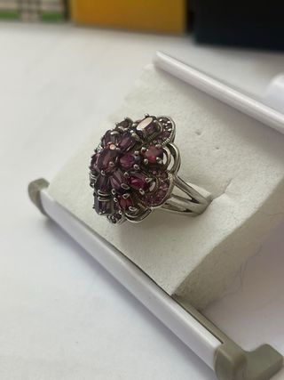 ANILLO PLATA RIDIADA -CON ROODOLITA NATURAL