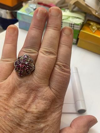 ANILLO PLATA RIDIADA -CON ROODOLITA NATURAL