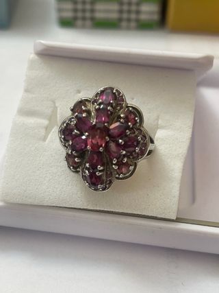 ANILLO PLATA RIDIADA -CON ROODOLITA NATURAL