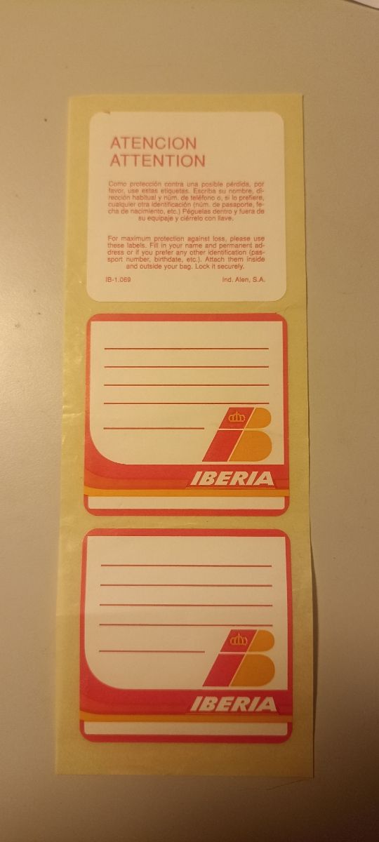 Pegatinas Iberia. Antiguas