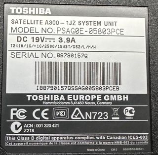 portatil toshiba a300