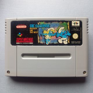 SUPER NINTENDO SNES LOS PITUFOS VIAJAN POR MUNDO