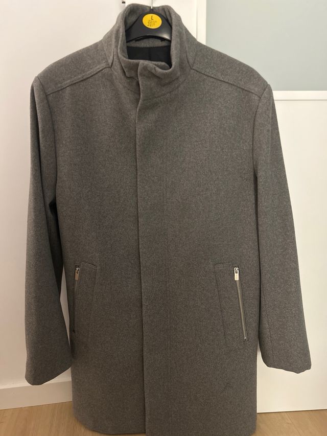 abrigo hombre gris talla 52