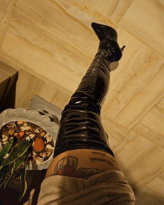 botas altas mosqueteras de Vinilo