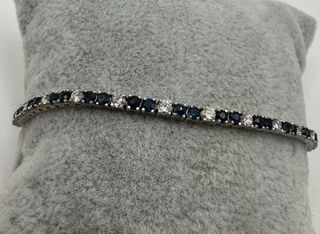 Pulsera de oro de 18 kt con zafiros y diamantes