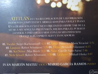 CD MUSICA DE VIOLA Y PIANO "ATITLAN"
