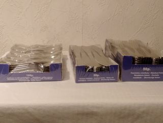 Cubiertos de plástico metalizados