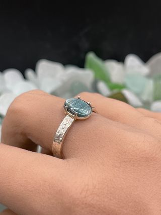 Anillo plata y turmalina ojo se gato
