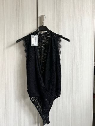 Body pizzo nero S