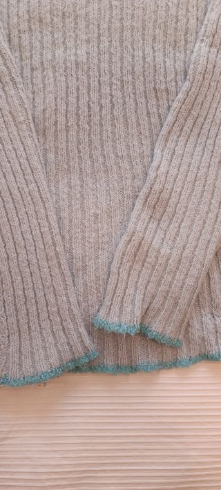 Jersey de cuello alto de mujer azul