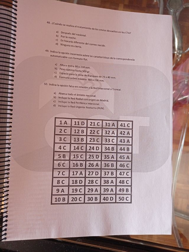 Tema oposiciones correos hasta el tema 6 ,con test