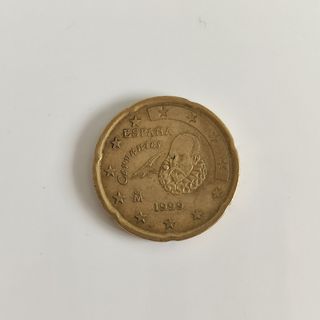 Moneda 20 céntimos España 1999 DEFECTO 