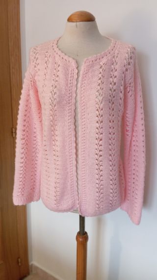 Chaqueta vintage rosa lanita.