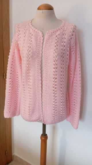 Chaqueta vintage rosa lanita.